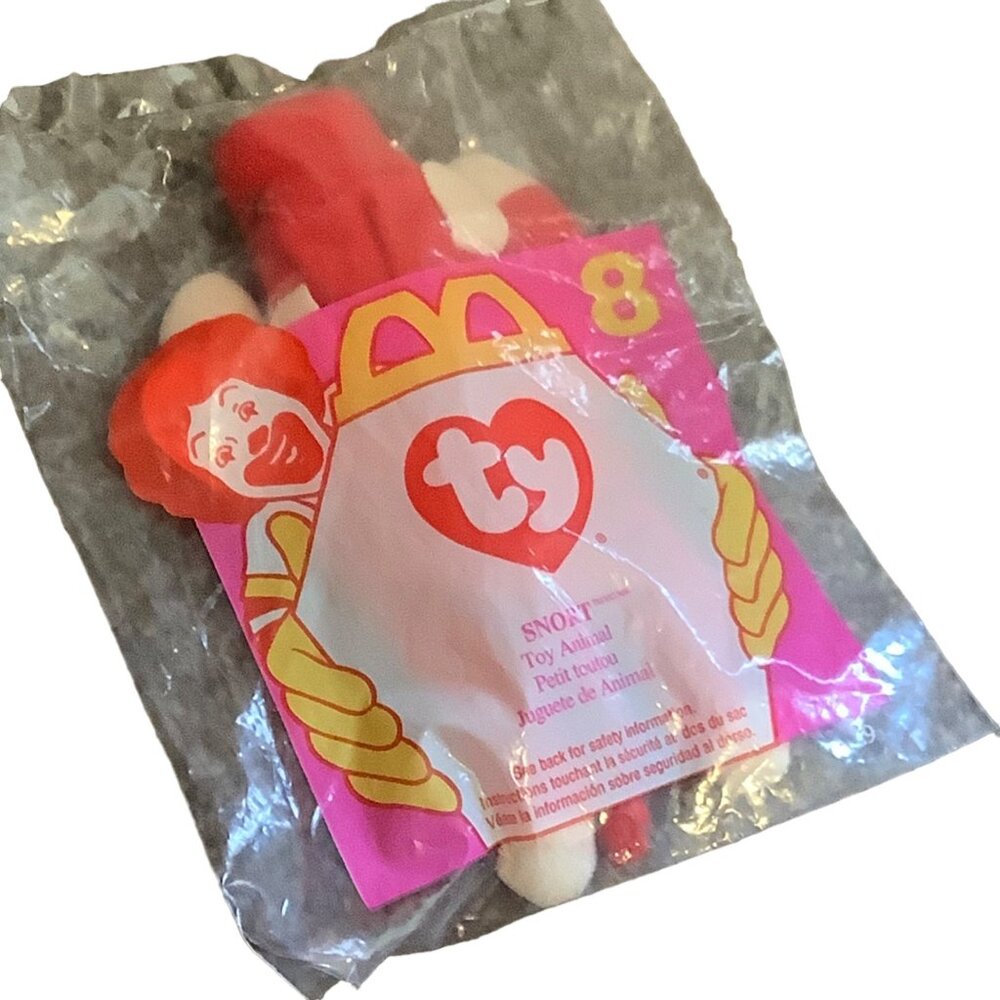 Vtg 1993 Ty Beanie Babies Snort The Bull Plush‎ McDonalds Collectible Animal Toy